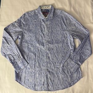 Robert Graham Paisley Print Classic Fit Light Blue Long Sleeve Button Down Shirt